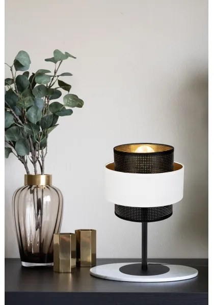Asztali lámpa NESS 1xE27/60W/230V fekete/fehér