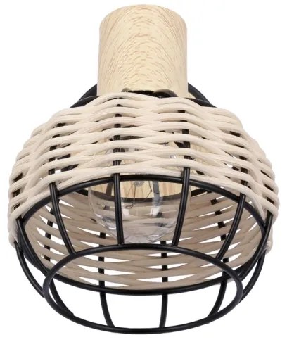 Fali spotlámpa TAJGA 1xE14/40W/230V rattan/fekete