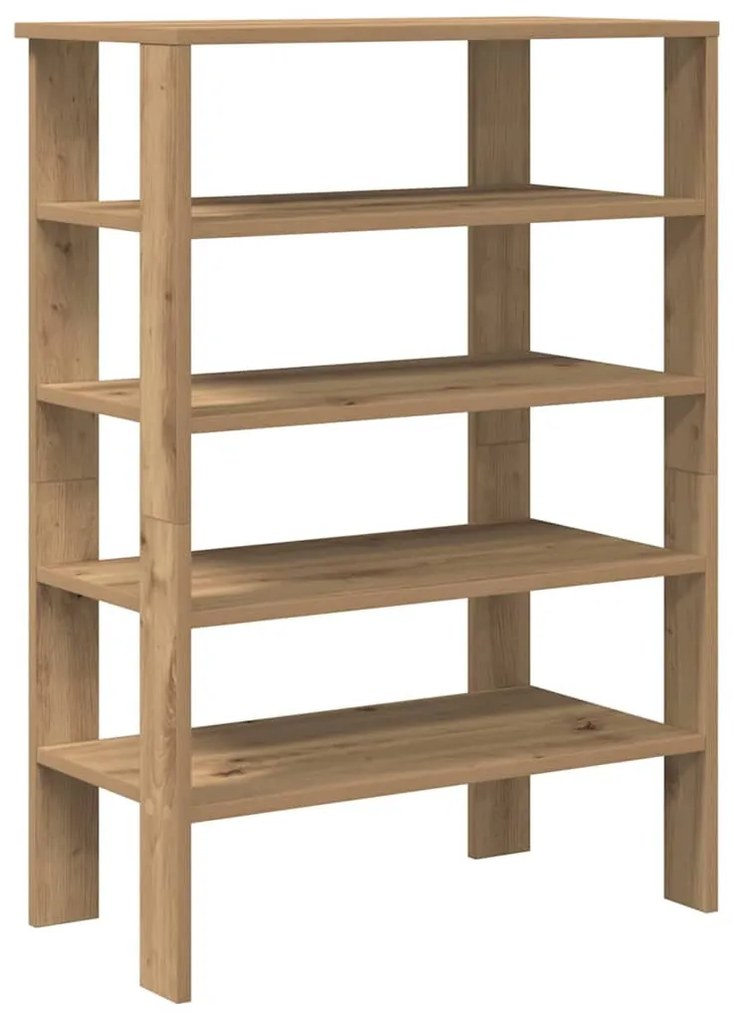 kézműves tölgy színű szerelt fa cipősszekrény 61x32x87,5 cm