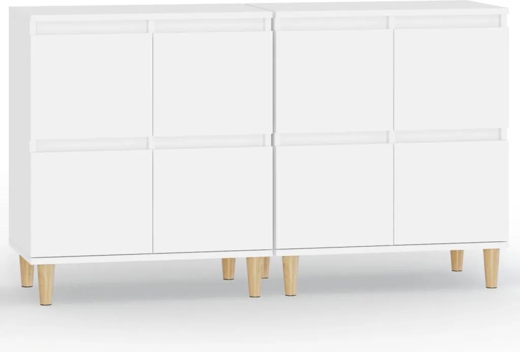 vidaXL 2 db fehér szerelt fa tálalószekrény 60 x 35 x 70 cm