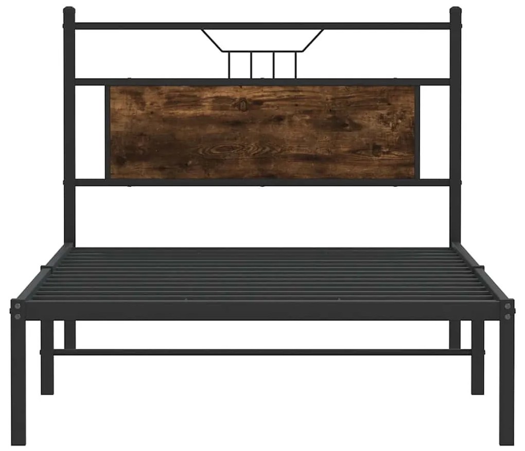 füstös tölgy színű szerelt fa ágykeret matrac nélkül 107x203 cm