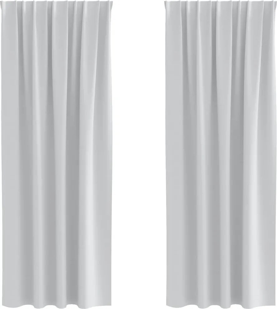 vidaXL Fekete Függöny Gyűrűkkel 2 pcs Halvány szürke 225 x 140 cm