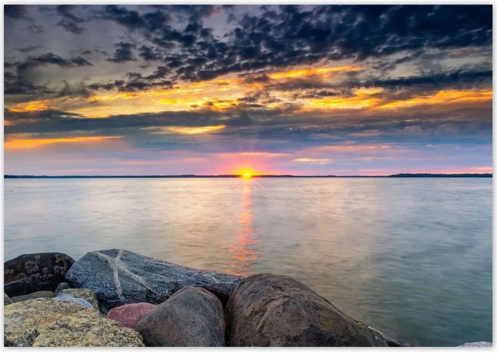 Poszterek 100x70 Sziklák Tenger Naplemente