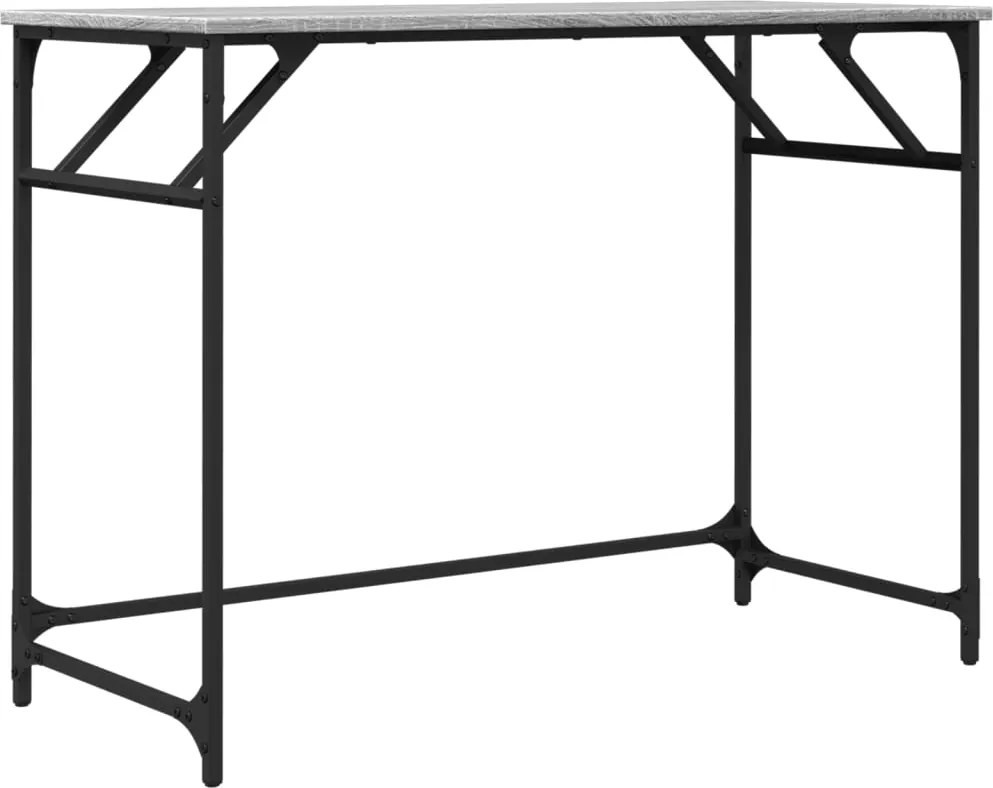 vidaXL szürke sonoma szerelt fa és porszórt acél íróasztal 100x45x76cm