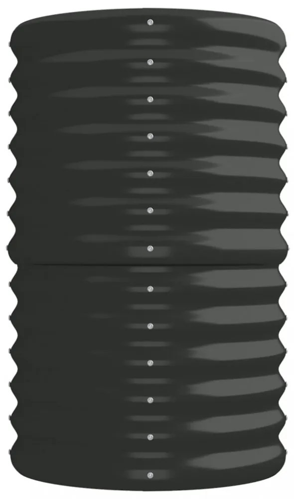 antracitszürke porszórt acél kerti magaságyás 224x40x68 cm