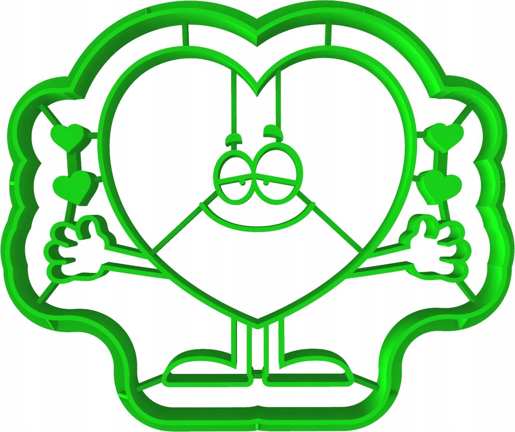 Prémium Mézeskalács lyukasztó keksz Valentin Nap Szív 8cm