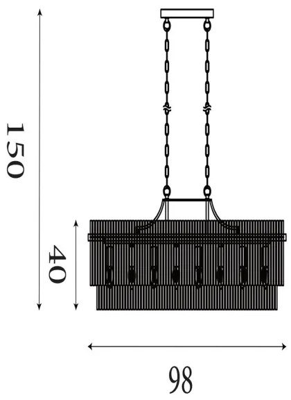 Searchlight 11400-8GO - Láncos csillár LARA 8xE27/60W/230V