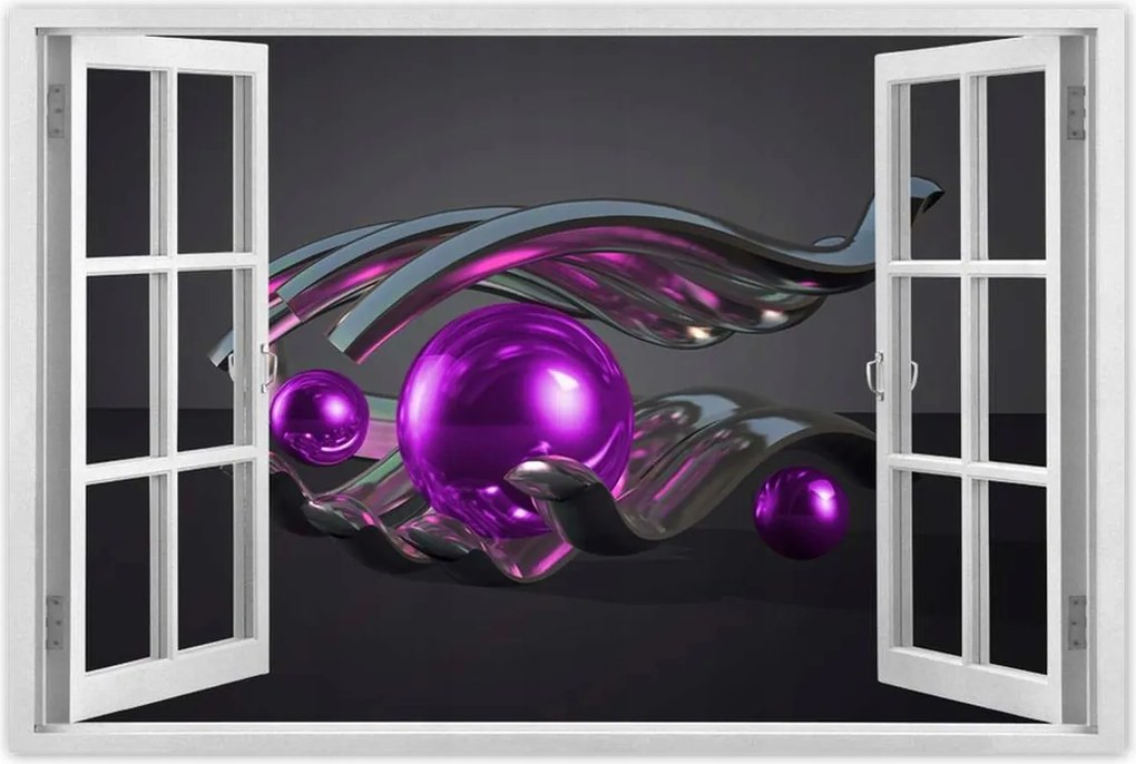 Poszterek 120x80 Lila gömbök