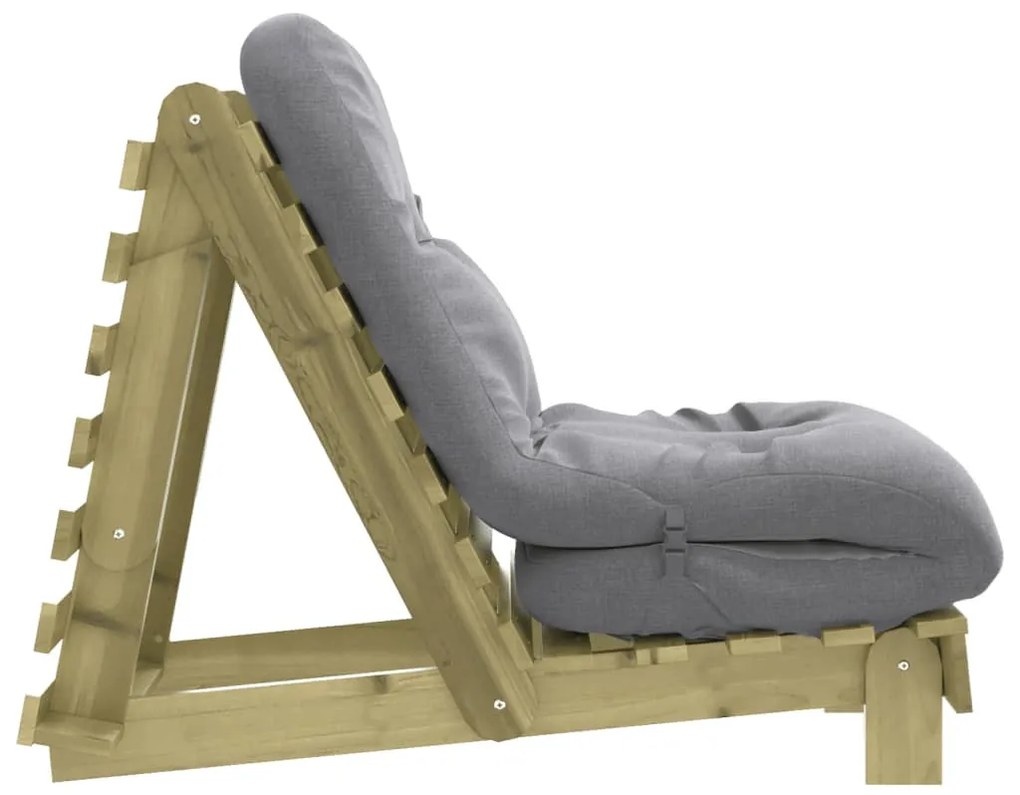 tömör impregnált fenyőfa futon kanapéágy matraccal 60x206x11 cm