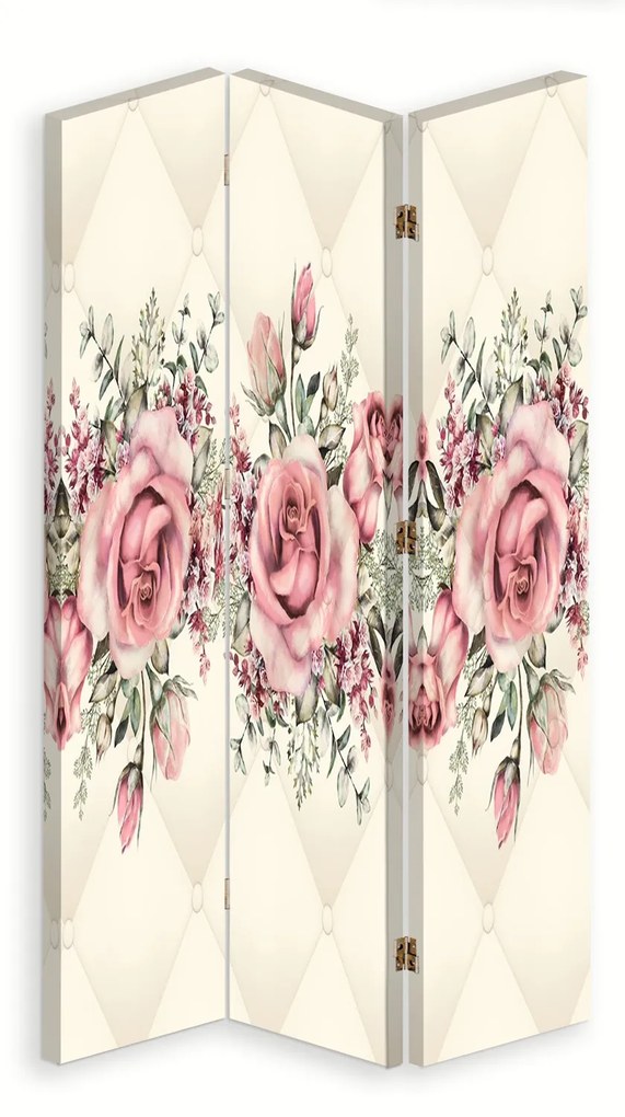 Gario Paraván Virágzó rózsák Méret: 110 x 170 cm, Kivitelezés: Forgó paraván 360°