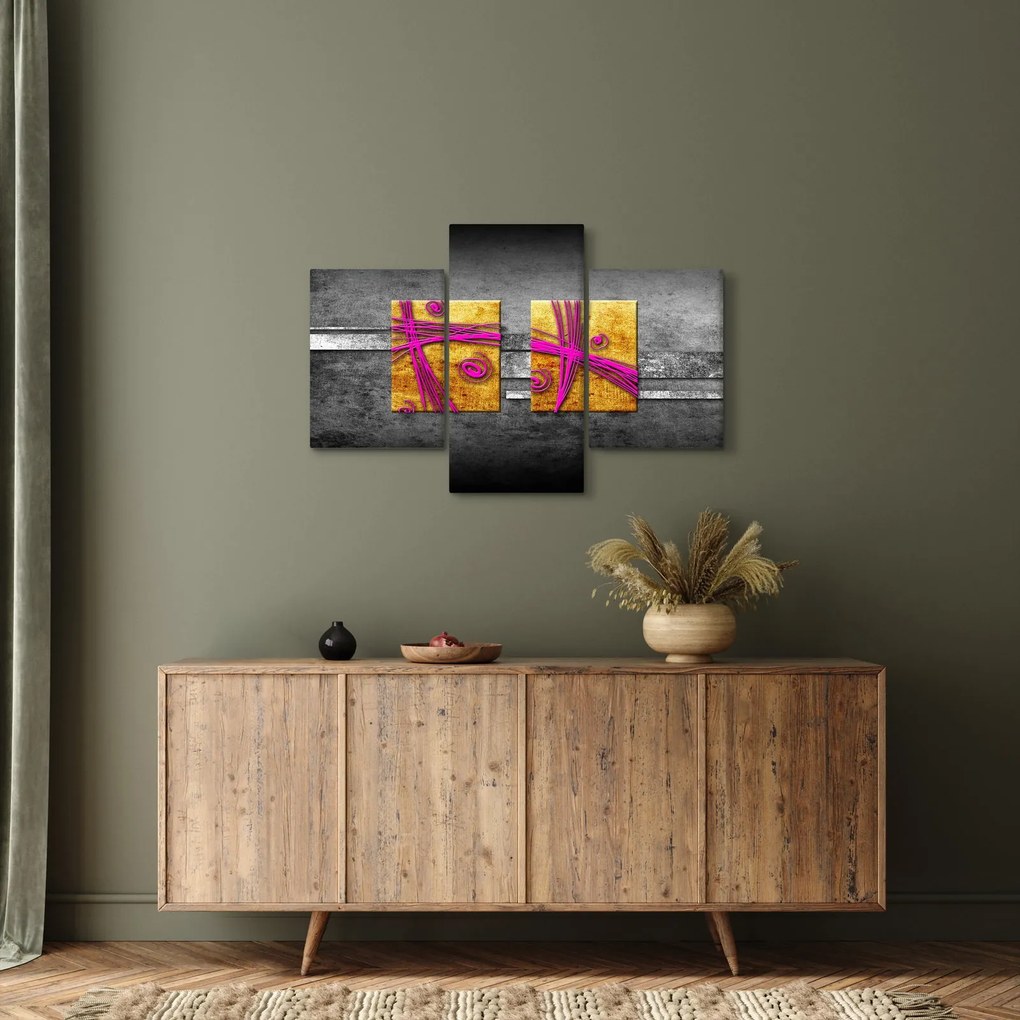 Fekete alapon színes négyzetek képe (90x60 cm)