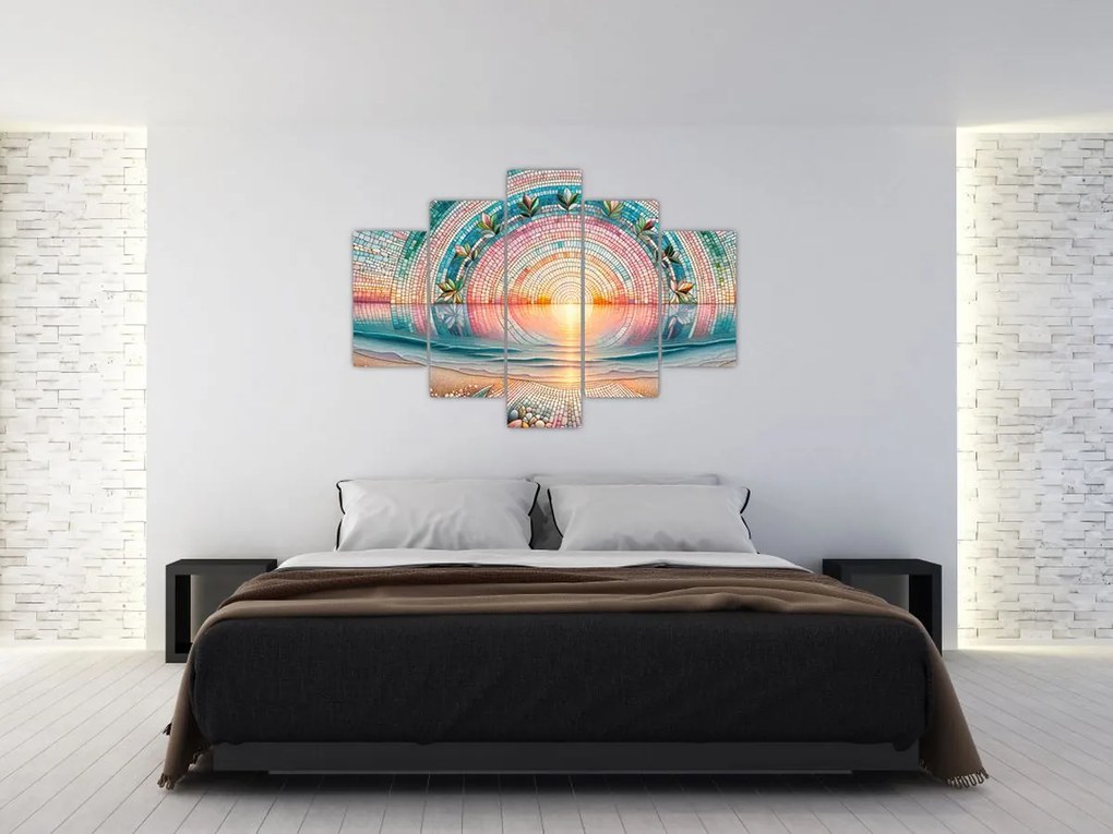 Kép – Naplemente mozaik (150x105 cm)