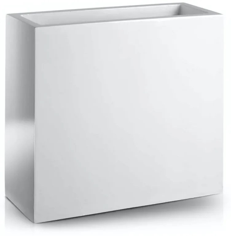 PX B Szögletes Üvegszálas Elegáns Kaspó - fehér