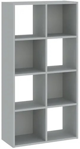 Könyvespolc 8 rekesszel, szürke színben CATCHY 61 cm
