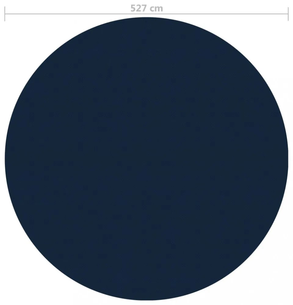 fekete és kék napelemes lebegő PE medencefólia 527 cm