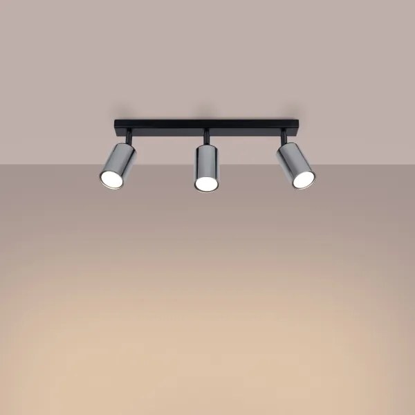 Sollux SL.1368 - Spotlámpa WINX 3xGU10/10W/230V fekete/króm