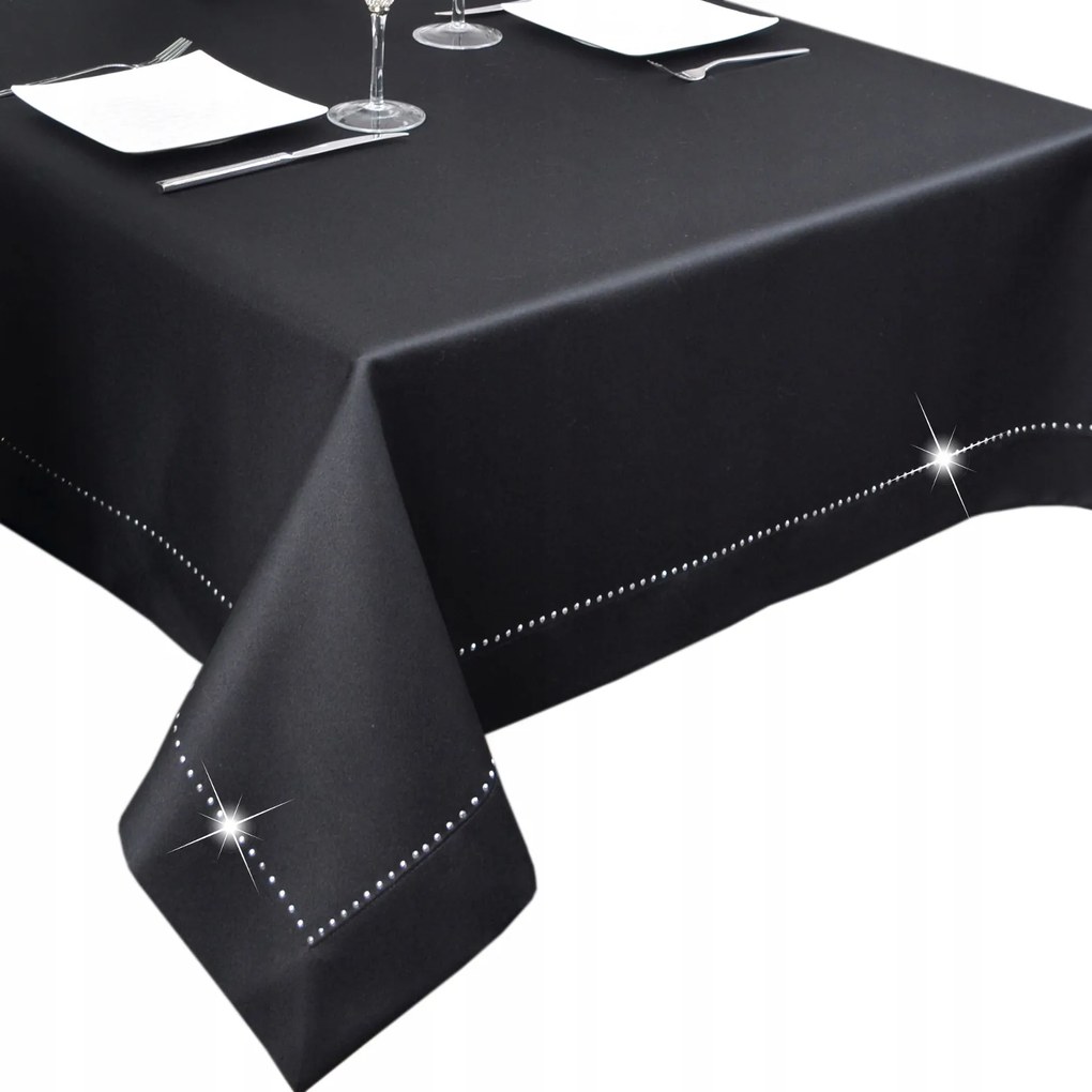 abrosz foltálló Glamour 280x140 strassz fekete-ezüst