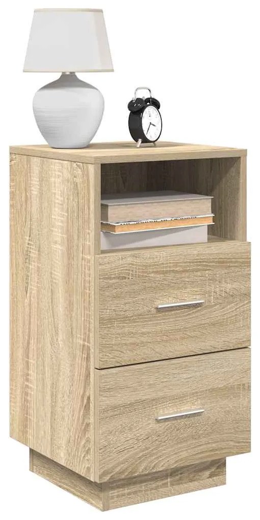 sonoma tölgy színű éjjeliszekrény 2 fiókkal 36x36x68 cm