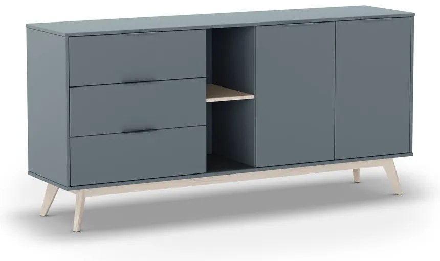 Szürkészöld komód 165x80x40 cm Pisco – Marckeric