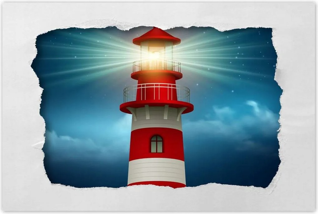 Poszterek 120x80 Világítótorony éjszaka