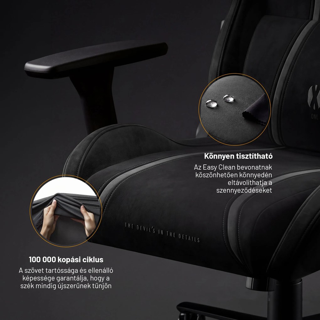 Gamer szék szövet fekete King Size: Diablo X-One 2.0 Burned Black