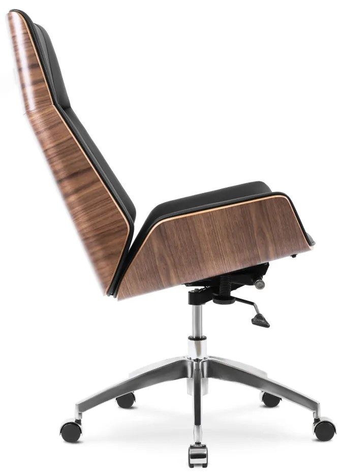 Fekete Eco-bőr Irodai Forgószék WOODY