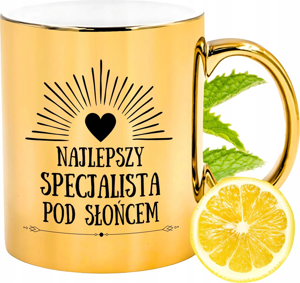 Arany csillogó bögre szakembernek ajándék fényképes nyomtatással