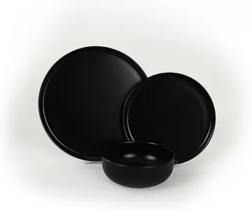 18 részes fekete kerámia étkészlet