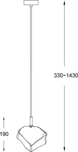 ZUMA LINE P0488-01F-F4AC ROCK Egyágú Függesztett Lámpa Fém G9 IP20