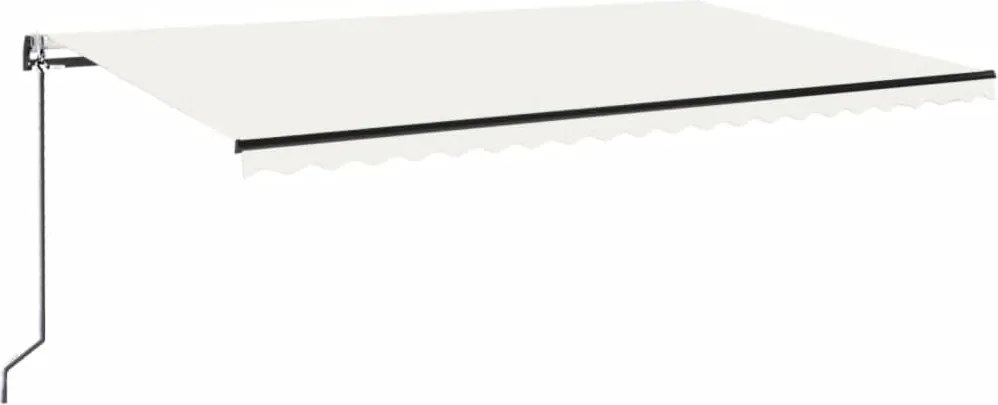 vidaXL krémszínű automata szélérzékelős és LED-es napellenző 500x300cm