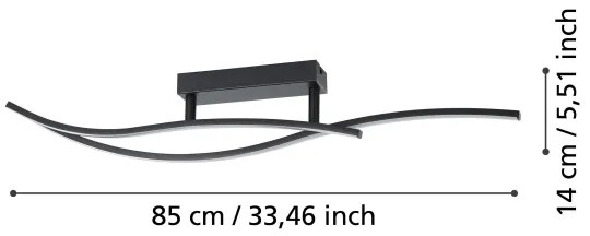 Eglo 901206 - LED Mennyezeti lámpa GRISOLIA LED/12W/230V 4000K fekete