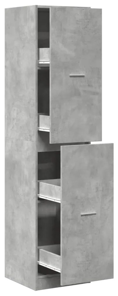 betonszürke szerelt fa patikaszekrény 40 x 41 x 174,5 cm