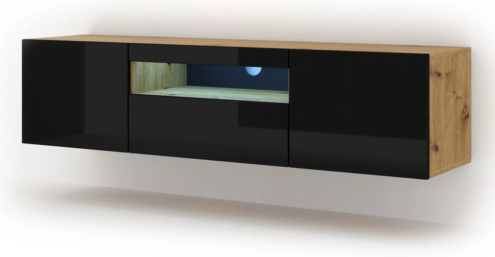 TV asztal/szekrény Aurora (artisan tölgy + fekete). 1057685