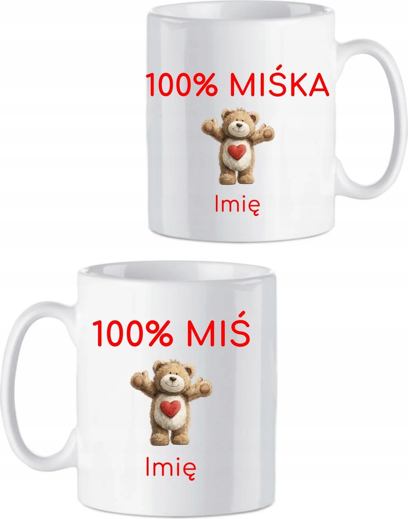 Kerámia bögrék Valentin napra Pároknak 100% Maci 100% Maci Név