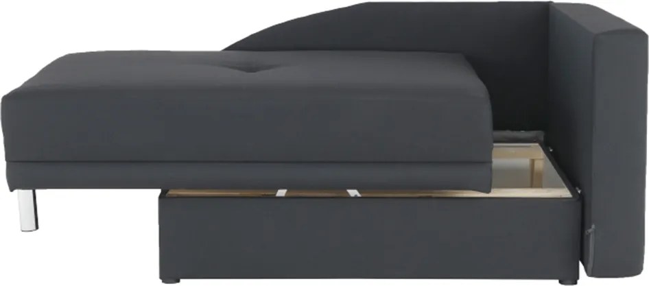 Kinyitható kanapé, szürke-fekete szövet, jobbos, LAUREL