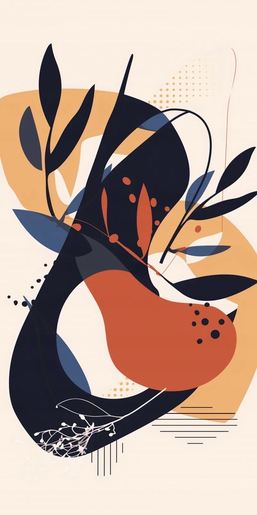 Poszter 50x100cm Absztrakt Botanika Mozgásban