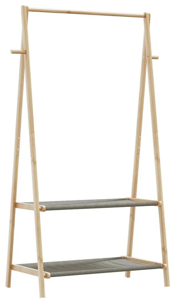 bambusz ruhaállvány polcokkal 96 x 45,5 x 150,5 cm