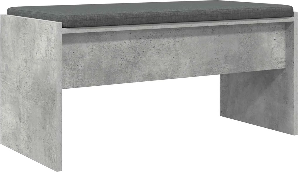 vidaXL Előtér pad párnával Beton Szürke 83 x 38 x 40 cm