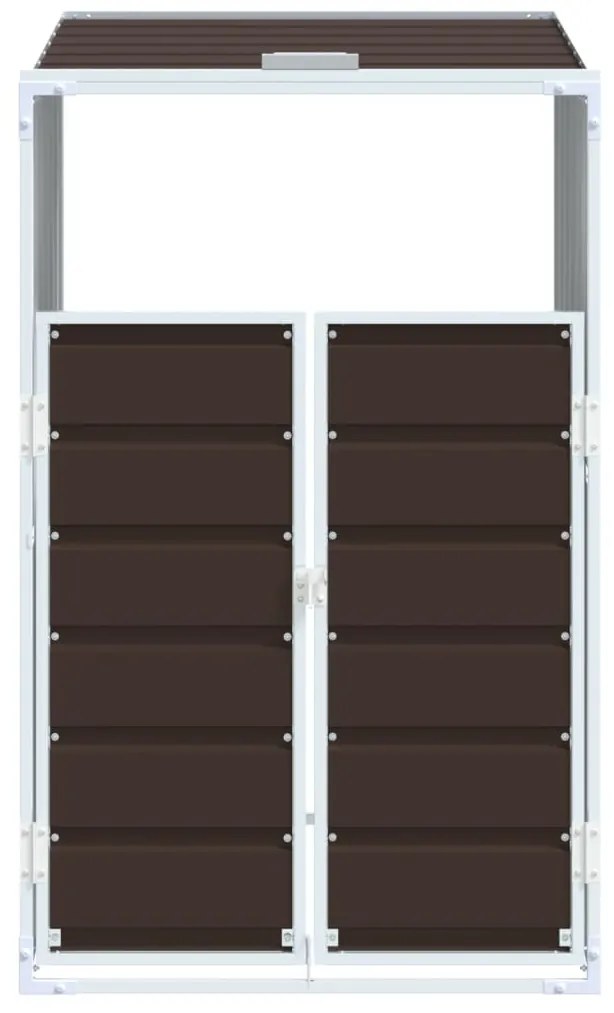 barna acél kerekes szemetes tároló 1 szemeteskukához 72 x 81 x 115 cm