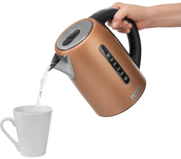 Sencor - Gyorsforraló hőmérséklet-szabályozással, 1,7 l, 2150 W/230 V, réz