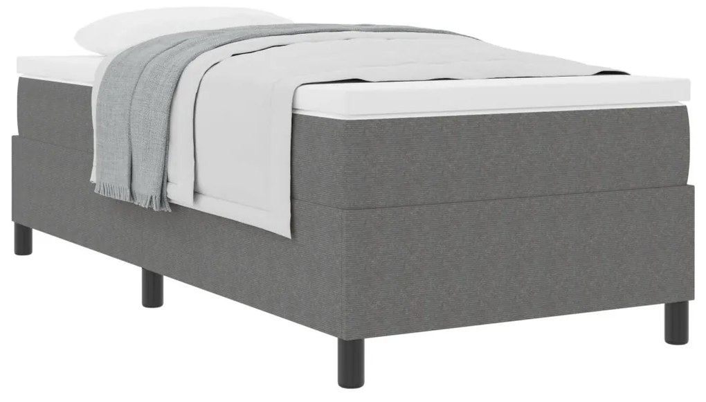 Box Spring Ágy Matraccal Világosszürke 80x200 cm Kordbársony