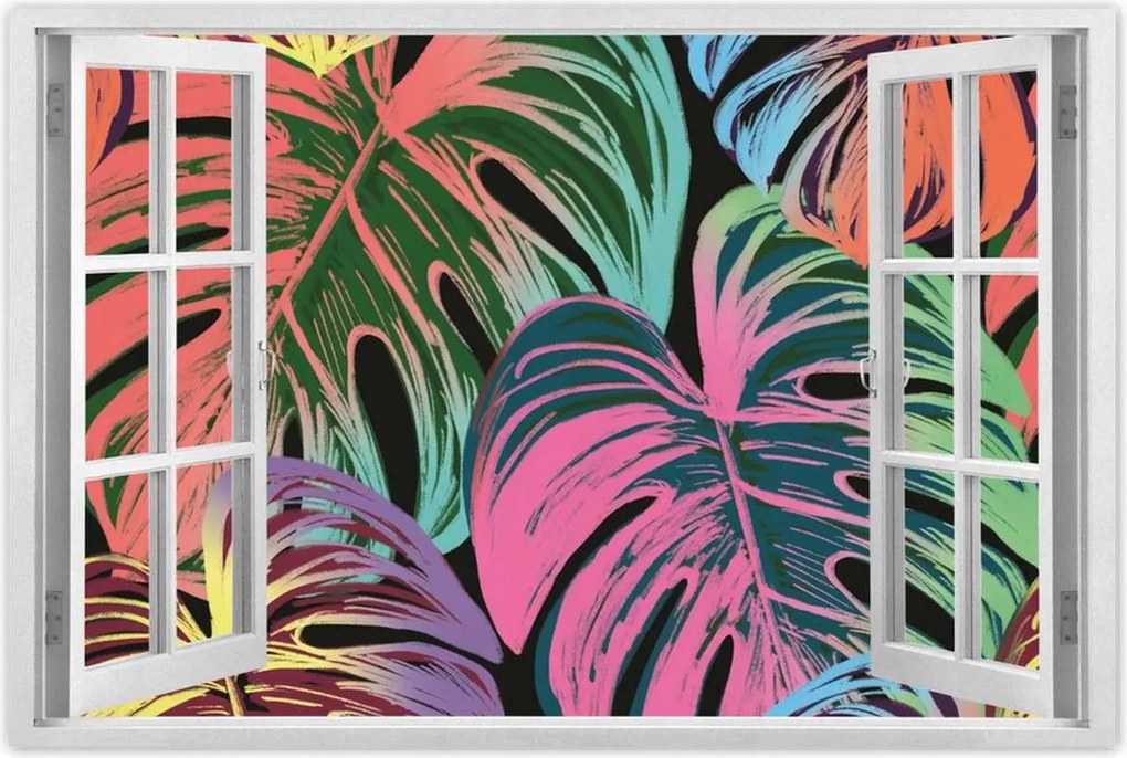 Poszterek 90x60 Monstera levél színben