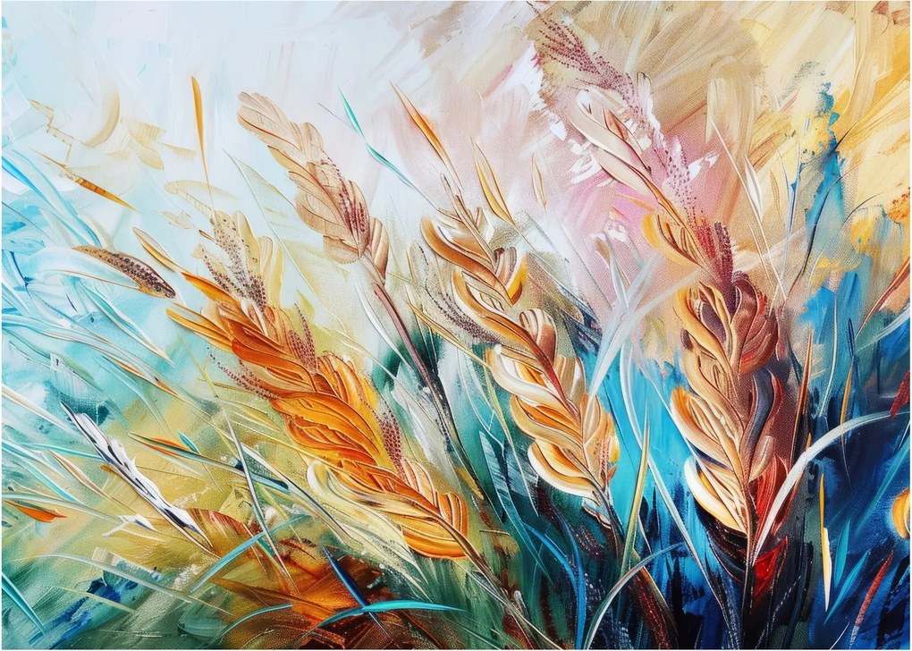 Üveg kép - Búza, absztrakció (70x50 cm)