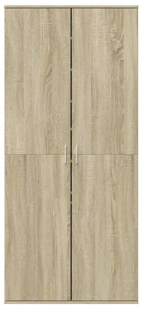 sonoma tölgy színű szerelt fa cipősszekrény 80 x 39 x 178 cm