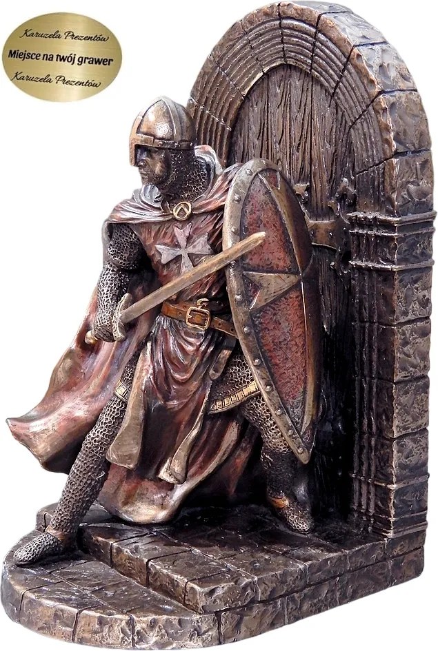 Templomos Lovag Keresztes Figura Könyvtámasz Asztali Dekoráció