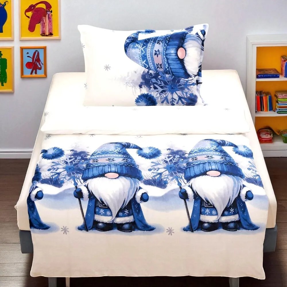 Mikroplüss ágynemű Homa LEVINA BLUE GNOMS 140x200 cm