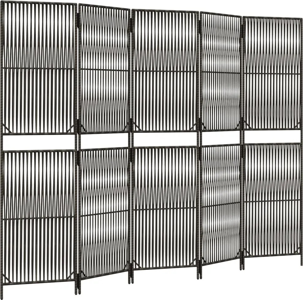 vidaXL szürke 5-paneles polyrattan térelválasztó