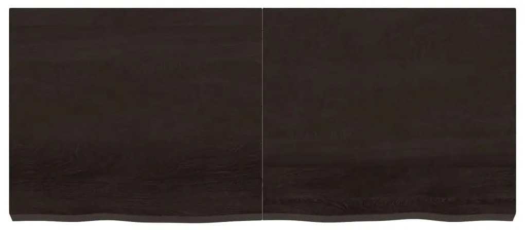 sötétbarna kezelt tömör tölgyfa asztallap 140x60x(2-6) cm