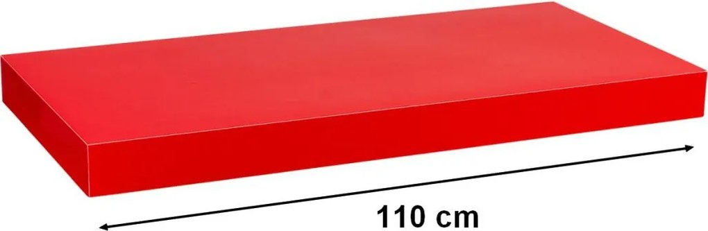 STILISTA Fali polc Volato 110 cm piros fényes