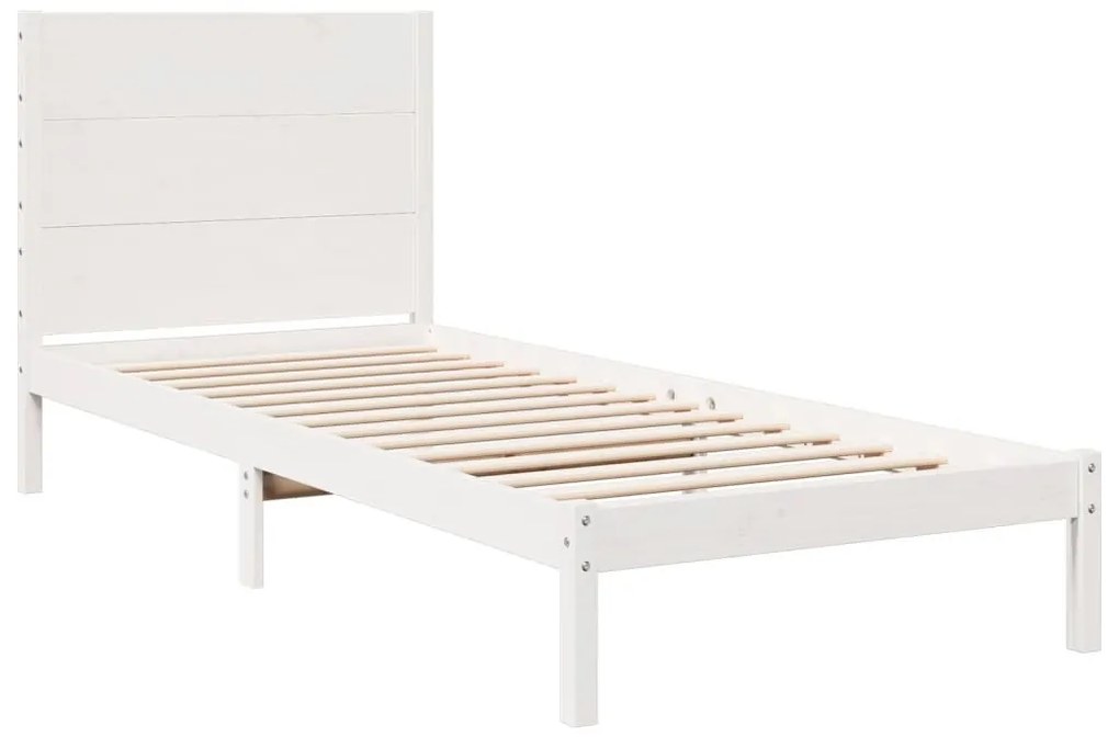 fehér tömör fa extra hosszú ágykeret matrac nélkül 100 x 220 cm